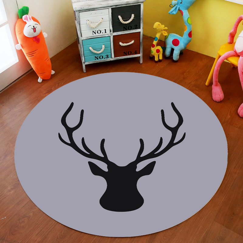 Picture of Cross-Border Cartoon Round Carpet Bedroom Cute Full Bedside Mat Thickened Crystal Velvet Children's Floor Mat Room Carpet