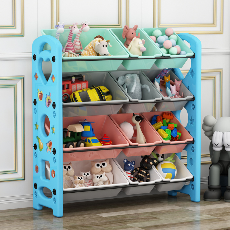 Picture of Children's Toy Storage Rack Household Kindergarten Baby Storage Rack Floor Multi-Layer Finishing Rack Storage Cabinet Plastic Basket