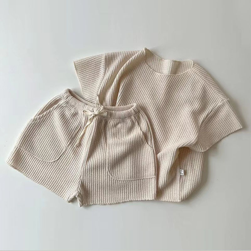Korean-style Baby Children's Clothing Fashion Casual Short-sleeved Home Clothes suit Baby Loose Sports Set Two-piece Set