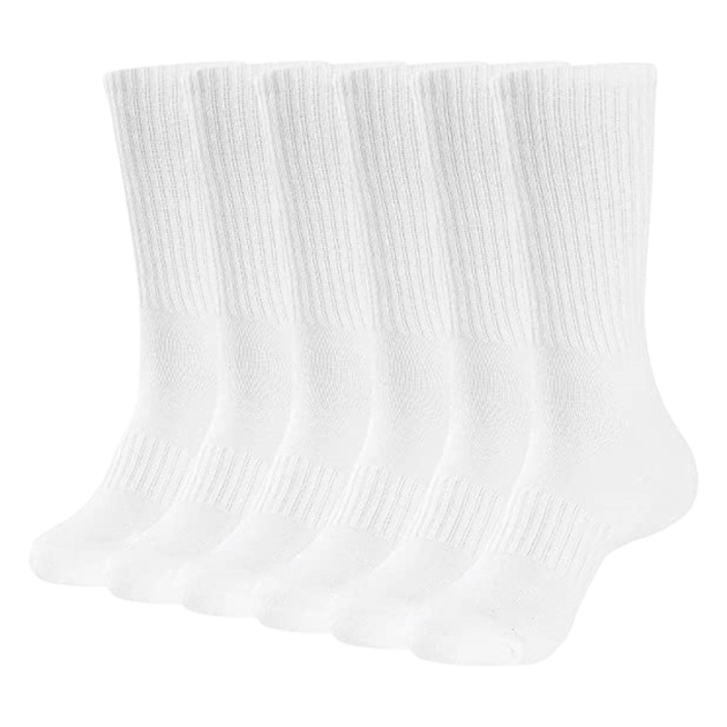 Combed Cotton Street Fashionable Socks High Rubber Strand Solid Color Khmer Flat Sports Socks for Men and Women CREW COTTON SOCK