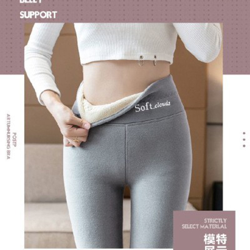 Picture of Cross-Border New Autumn and Winter Velvet Leggings for Women to Wear as Outerwear, High-Waisted, Tummy-Controlling, Embroidered, Tight-Fitting, Large-Size, Thickeneded Warm Pants, Trbottomy