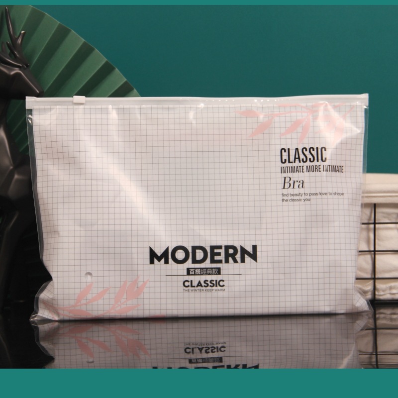 Picture of Bra packaging bag tube top beauty back bra zipper bag body shaping underwear integrated vest transparent bag horizontal pull bag