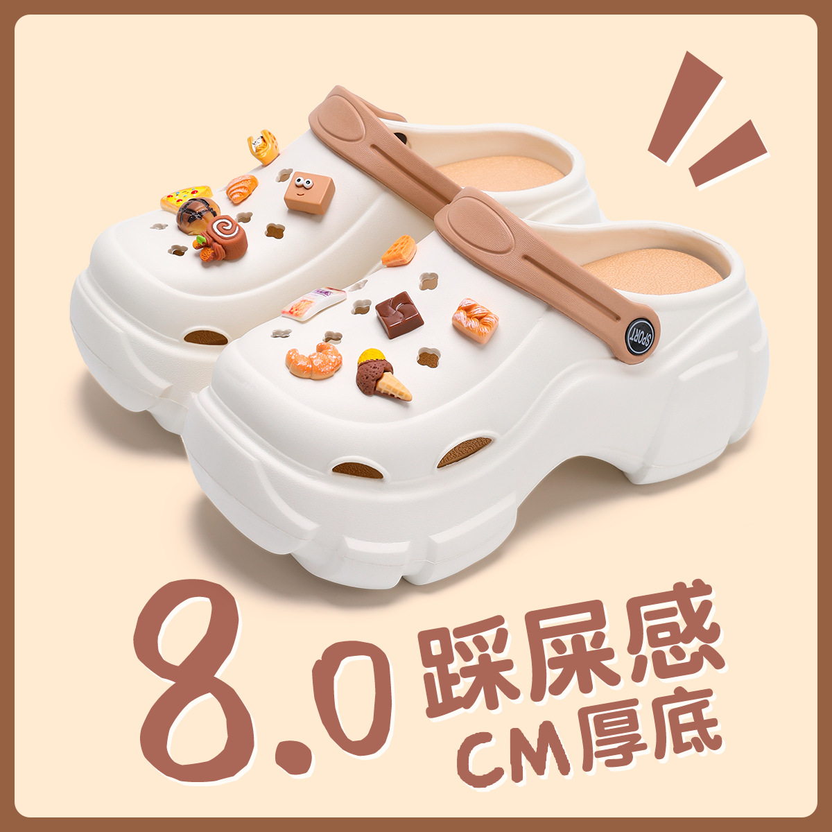 Picture of Thick-Soled Croc Shoes Women's 2025 New Summer Eva Anti-Slip Heightening Heel Beach Sandals Slippers Women's Summer Outerwear