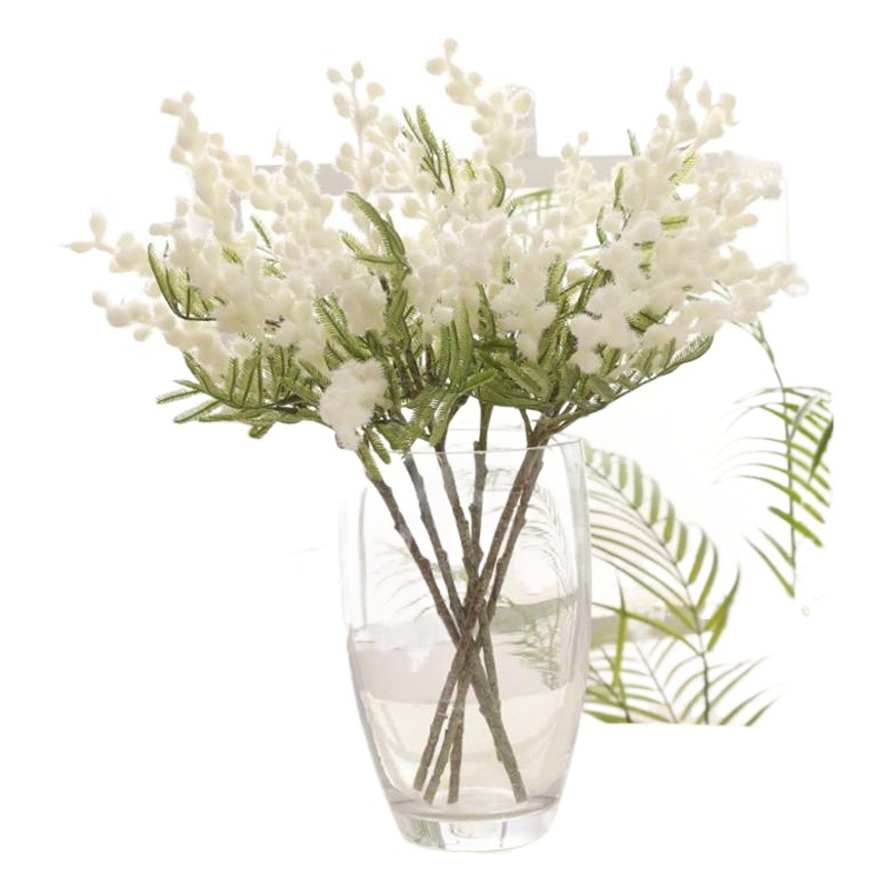 Short-branched Acacia Artificial Flower Hairy Flower European-style Simple Dining Table Tea Table Flower Arrangement Decoration