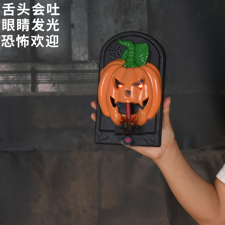 Picture of New Halloween Horror Shape Ghost Eye Doorbell Luminous Haunted House Secret Room Tricky Scary Toy Pendant Wholesale