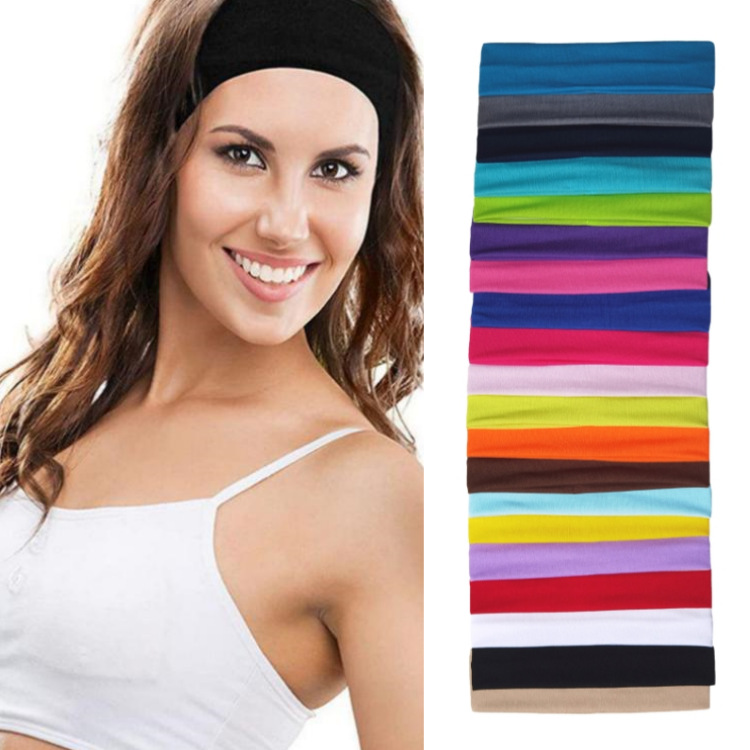Picture of Factory Direct Supply Korean Style Hair Accessories Yoga Headband Sports Headband Elastic Monochrome Hairband Headband Printable Pattern