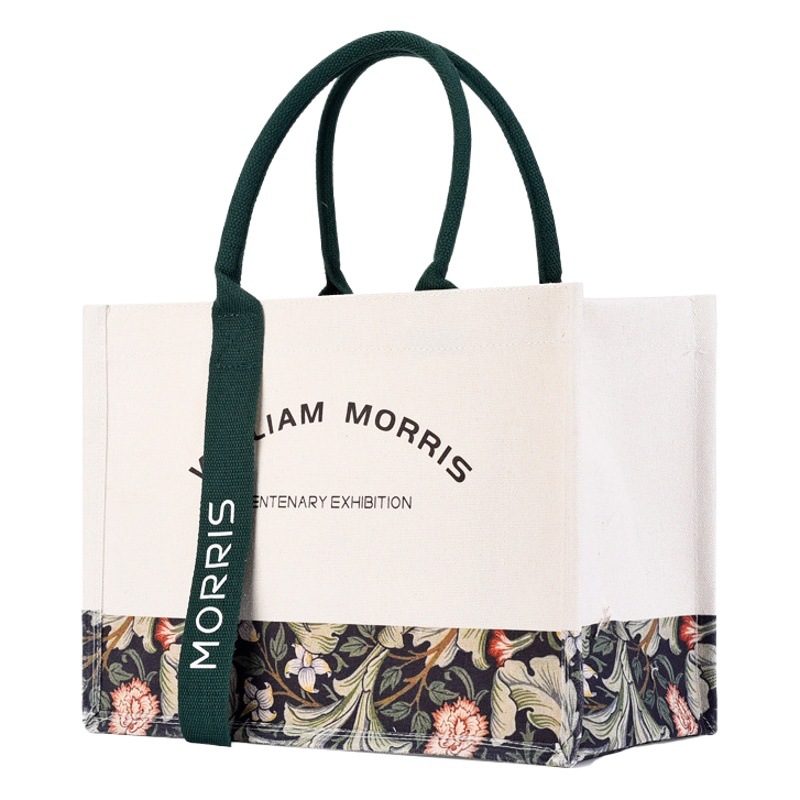 Ribbon Canvas Bag Large Capacity Women's Handbag Shopping Tote Bag Daily Use Custom Canvas Bag Simple Commuting
