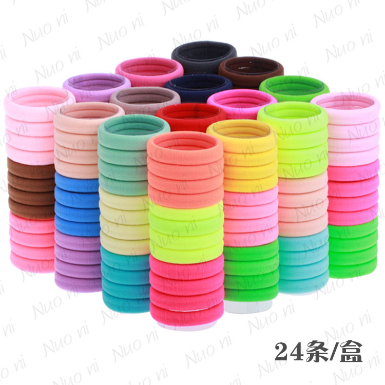 Picture of Korean Style Boxed Rubber Band Seamless High Elastic Towel Hair Ring Colorful Seamless Hair Rope Hair Headwear 1001-FQ
