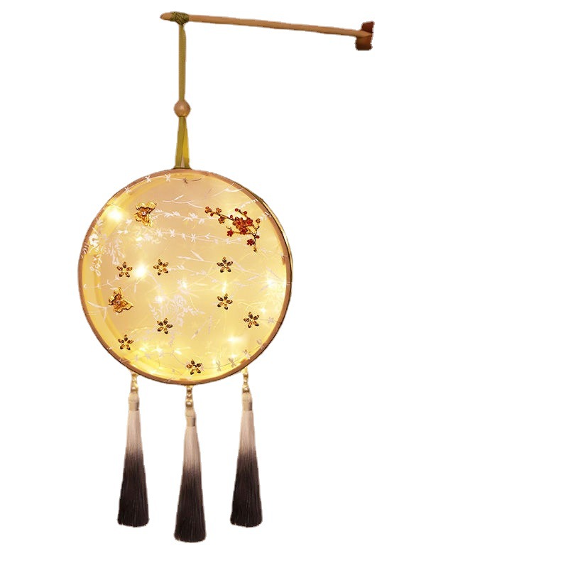Picture of New Hanfu mid-autumn festival lantern diy handmade flowers and plants Lantern finished led Luminous lantern ancient style portable palace lantern