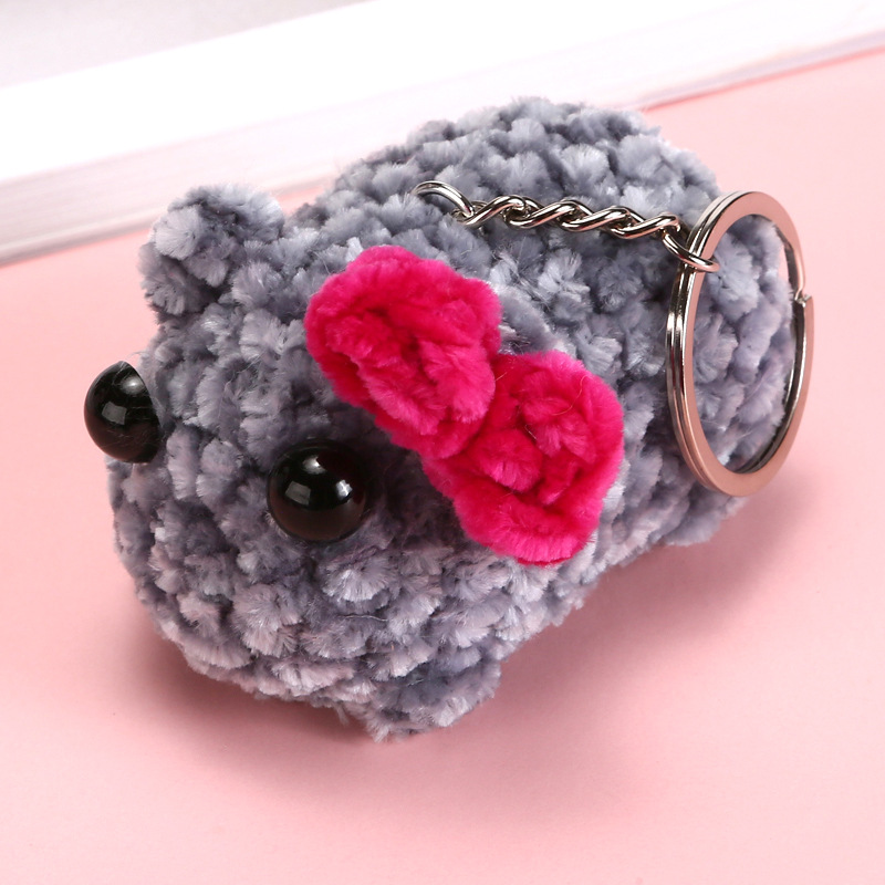 Picture of Lots of in stock Knitted Sad Music Hamster Keychain Pendant Squeaky Hamster Sound Hamster Keychain