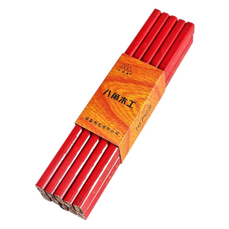 Carpentry Pencil Engineering Construction Sketch Carpentry Marker Octagonal Pencil Thick Core Red and Black Wood Scribing Special Pencil
