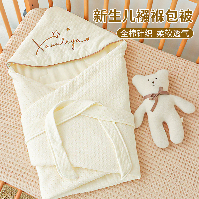 Picture of coated baby newborn cotton class a newborn baby delivery room swaddling baby anti-startle hold four seasons universal