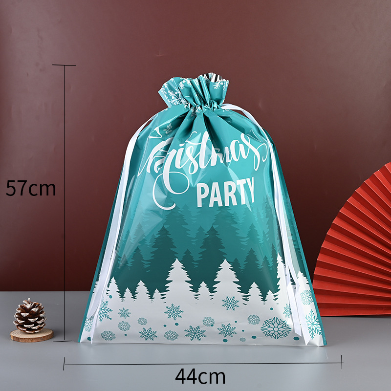Picture of Cross-border Amazon Christmas Gift Bag Drawstring Bag Christmas Gift Packaging Bag Ping An Fruit Snowflake Crisp Bag