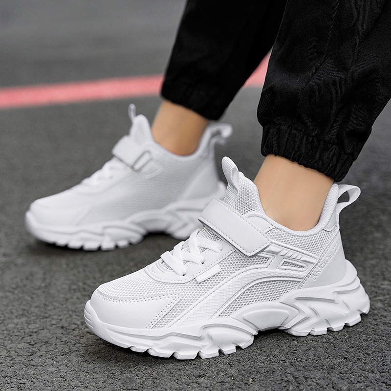 Picture of Explosions Girls Boys sneaker Mesh Breathable Lightweight Fashion All-match Soft Bottom 2024 New Student White Shoes