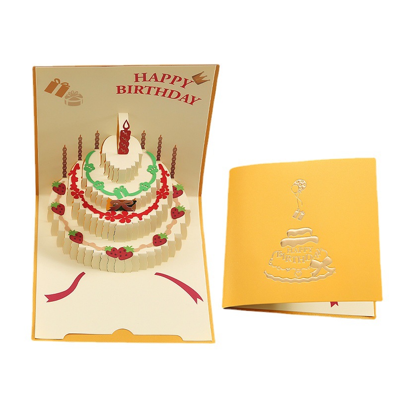 Picture of Cross-Border Stereo Birthday Greeting Card with Light Music 3D Greeting Card Ins Style Stereo Happy Birthday Greeting Card Manufacturer Wholesale