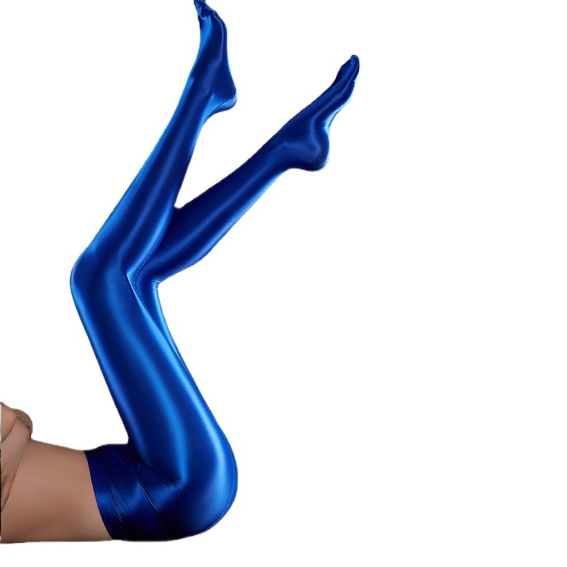 Autumn and Winter Glossy Glossy Leggings Open-Gear Silky Bodybuilding Colorful Dance Tight-Fit Pants Bed Silk Stockings for Women