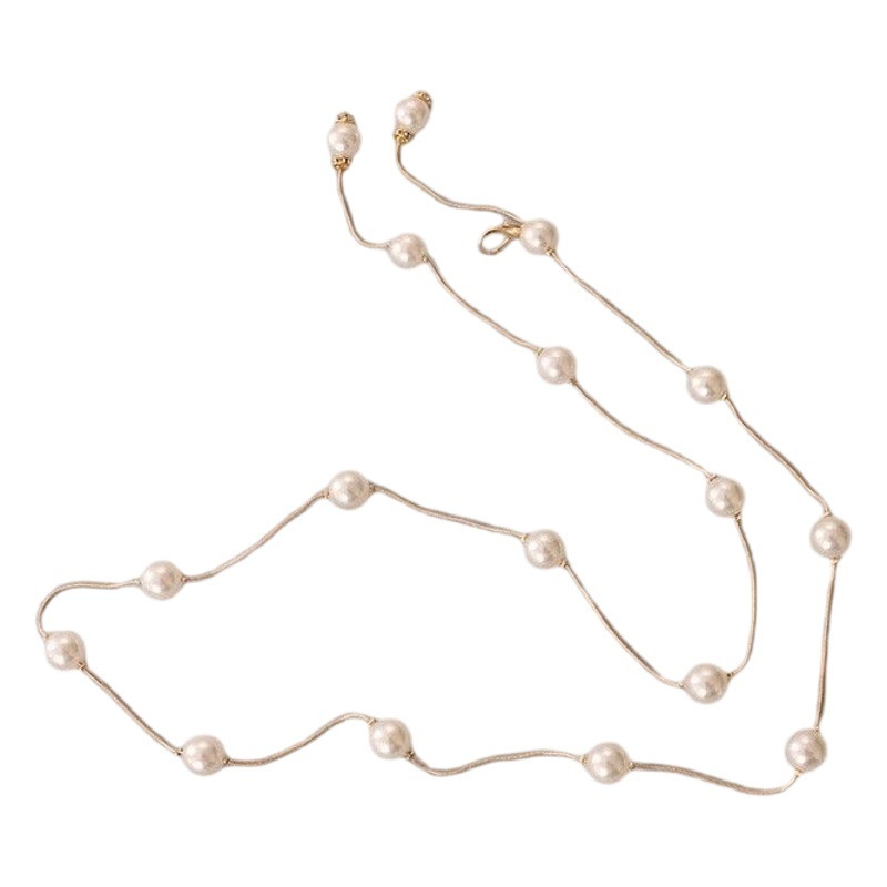 Chain Thin Belt Women's dress Waist Chain Waist Summer Accessories with Skirt Pearl All-match Decorative Belt Accessories