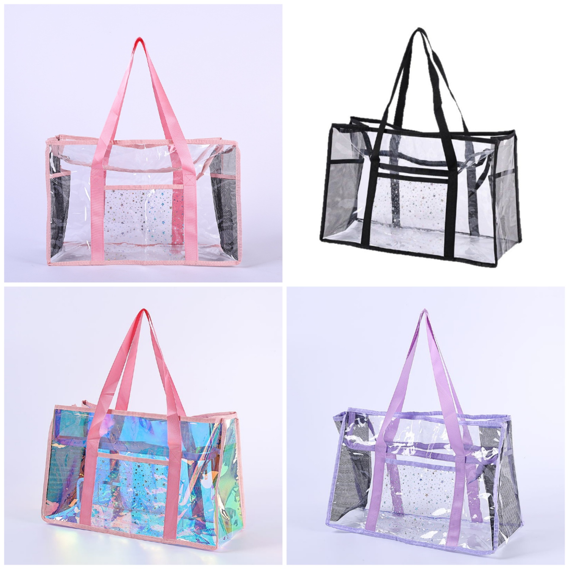 Factory Direct Sales Tpu Transparent Travel Bag, Convenient Swimming Bag, Outdoor Beach Bag, Transparent High-End Handbag in Stock