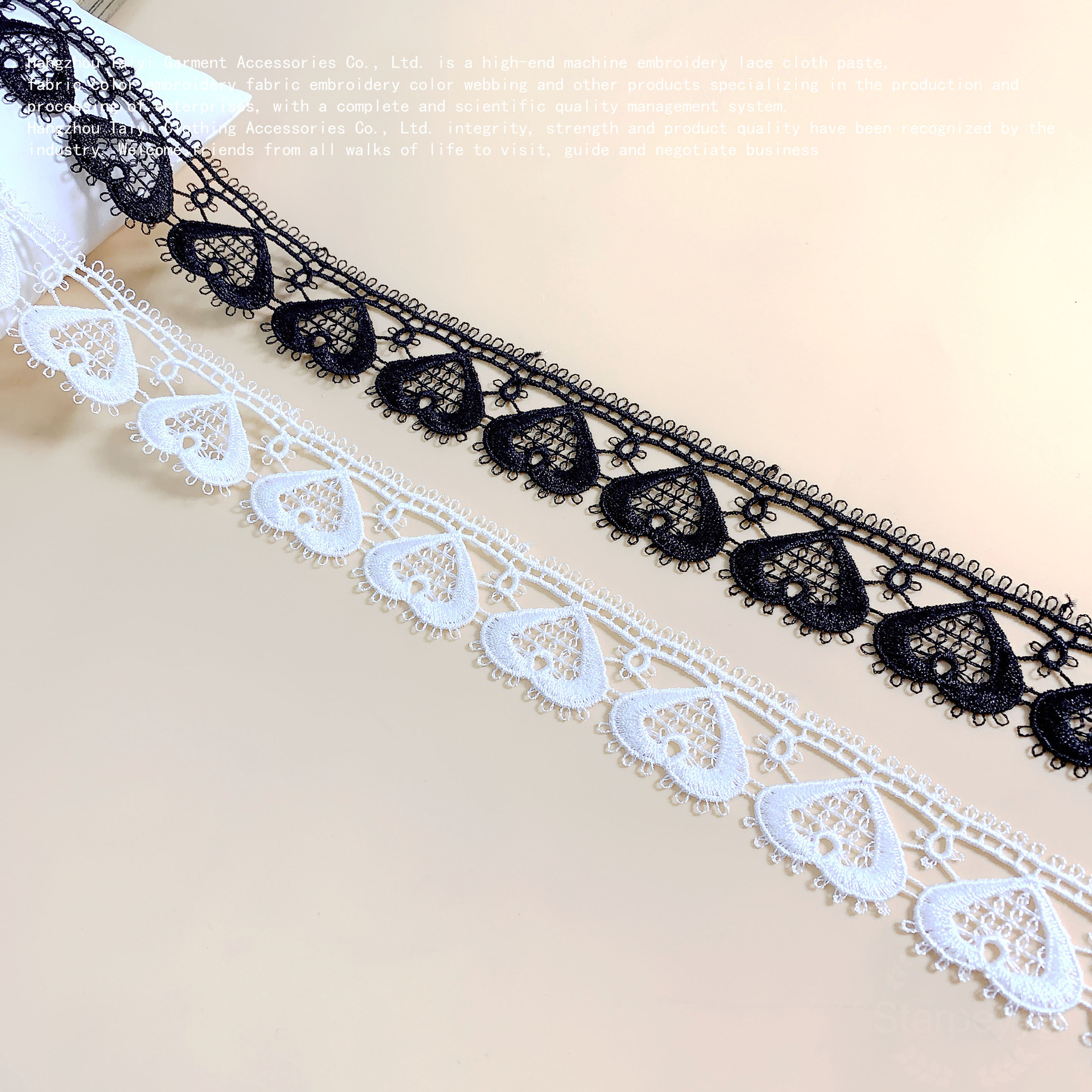 Good things polyester hollow polyester water-soluble lace clothing accessories jewelry hearts DIY unilateral wave bar code lace