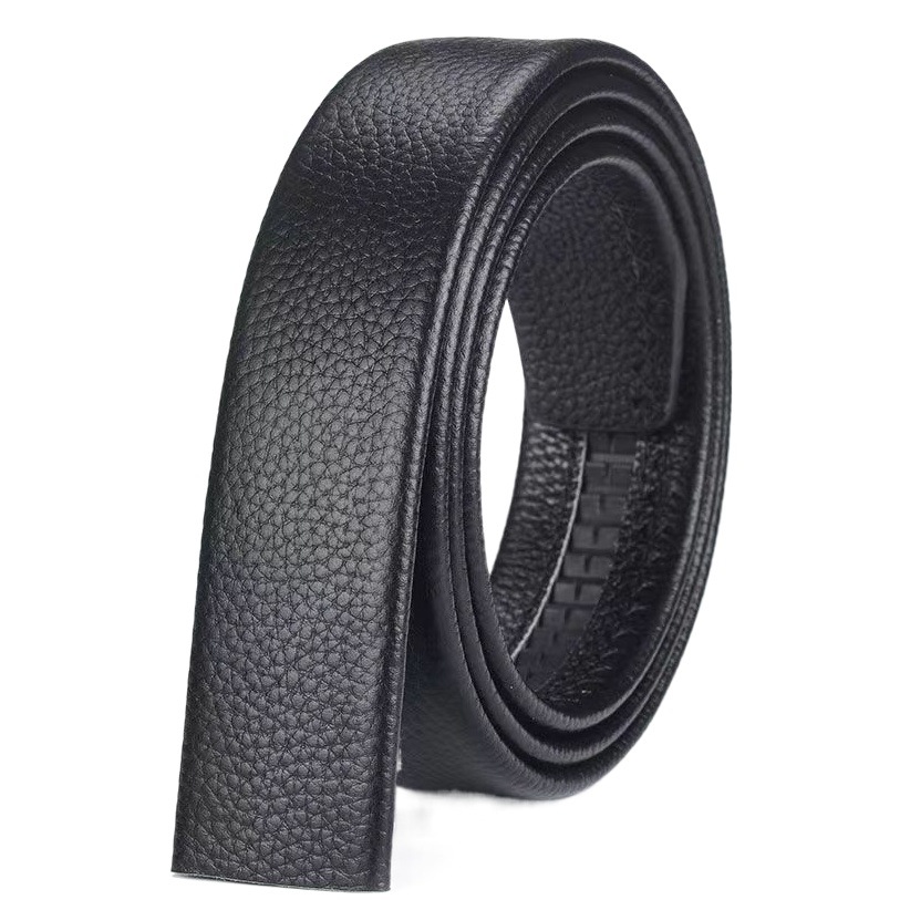 Belt Men's Genuine Leather Without Head Automatic Buckle Two-Layer Cowhide Belt Belt for Young and Middle-Aged Men's Buckle-Free Trouser Belt Wholesale
