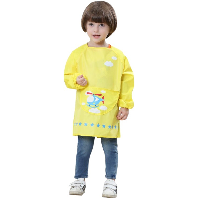 Picture of Cross-border supply of children playing sand clothing anti-dress baby eating clothes cartoon cover baby Four Seasons waterproof blouse painting