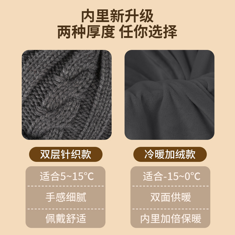 Picture of Hat men's winter warm fleece-lined thickened cap men's knitted cap outdoor cycling ear protection cold wool cap