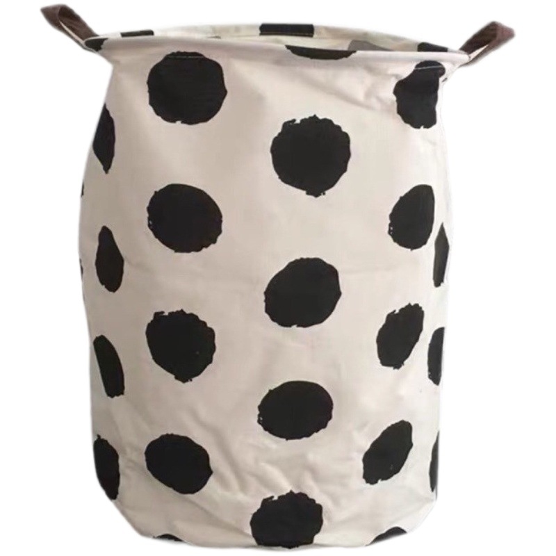 Han Feng ins Simple Wave Dirt Clothes Basket Nordic Fabric Cotton and Linen Waterproof Large Storage Barrel Folding Miscellaneous Basket for Household