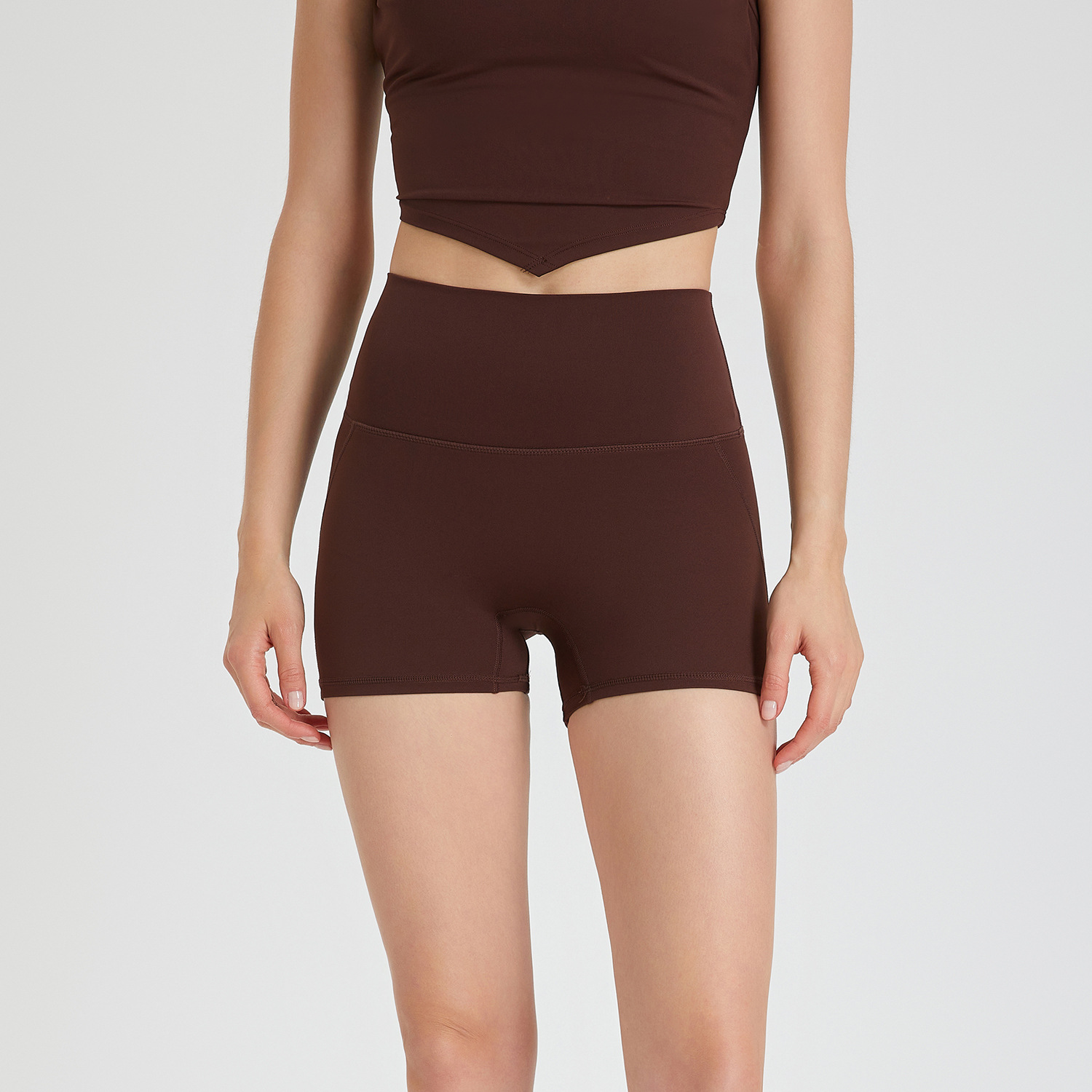 Picture of No-Wearing Underwear High Waist Peach Hip Zero Hot Pants No Embarrassment Line Sports Shorts Running Fitness Yoga Pants for Women