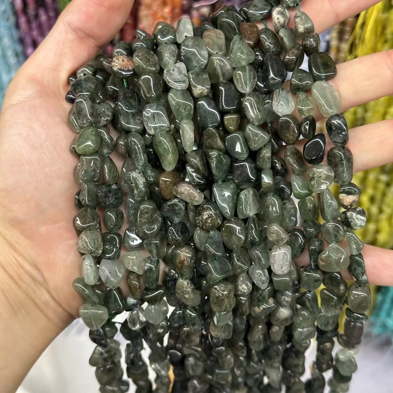 Picture of 8*10mm natural raw stone with loose beads semi-finished beads manufacturers spot wholesale jewelry accessories cross-border foreign trade