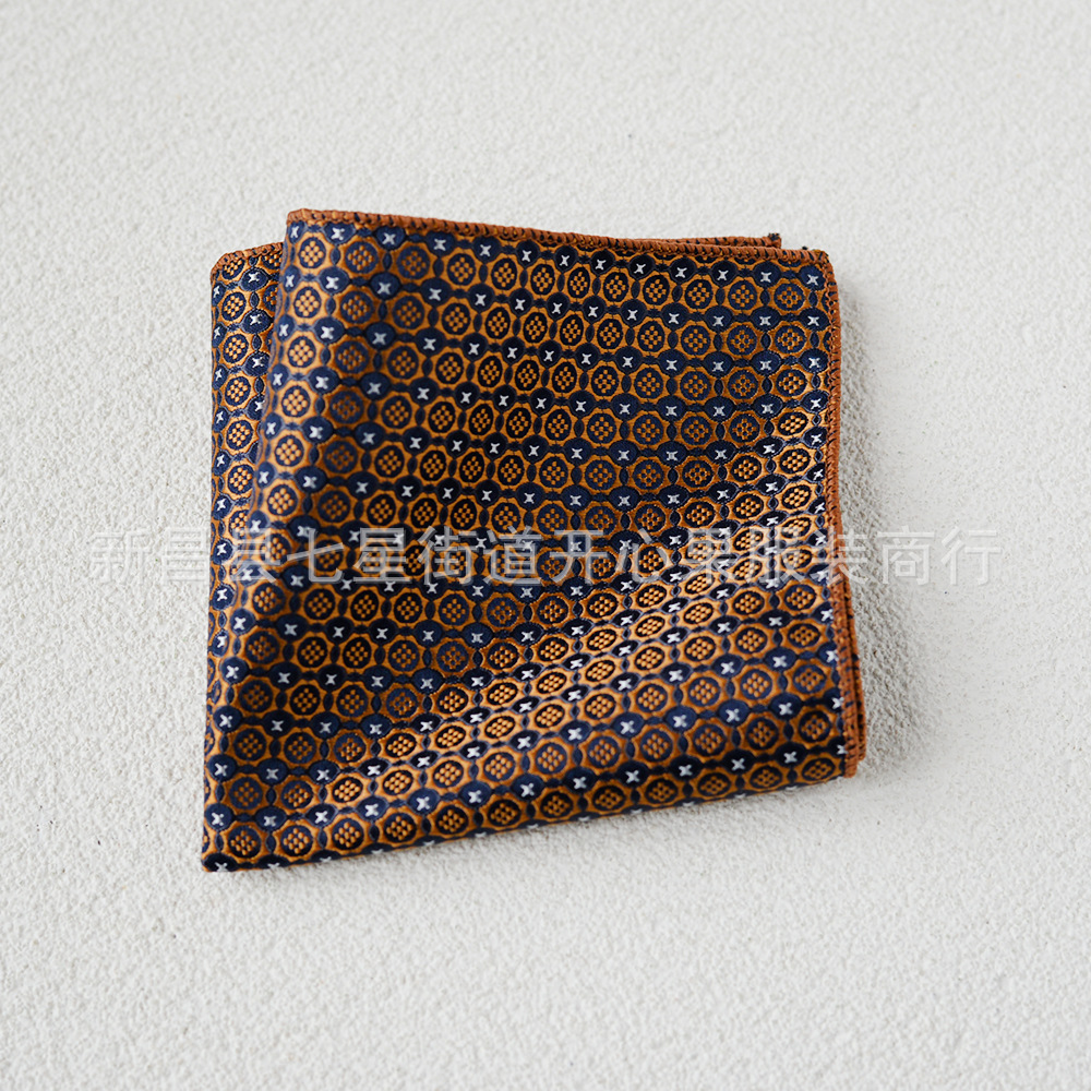 Picture of Men's suit small square scarf factory wholesale fashion polyester fashion accessories vintage embroidery pattern pocket towel men's clothing