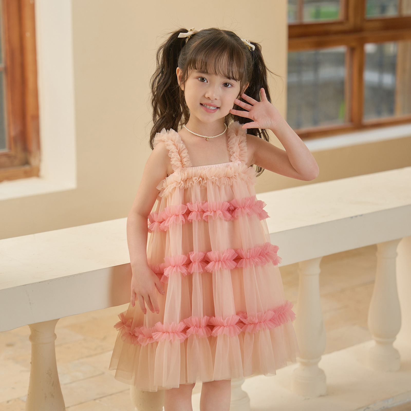 Picture of Girls' Tutu Skirt Princess Dress Yiwu Lingfeng Autumn New Spaghetti Strap Dress Baby Girl Formal Dress Girls' Dress