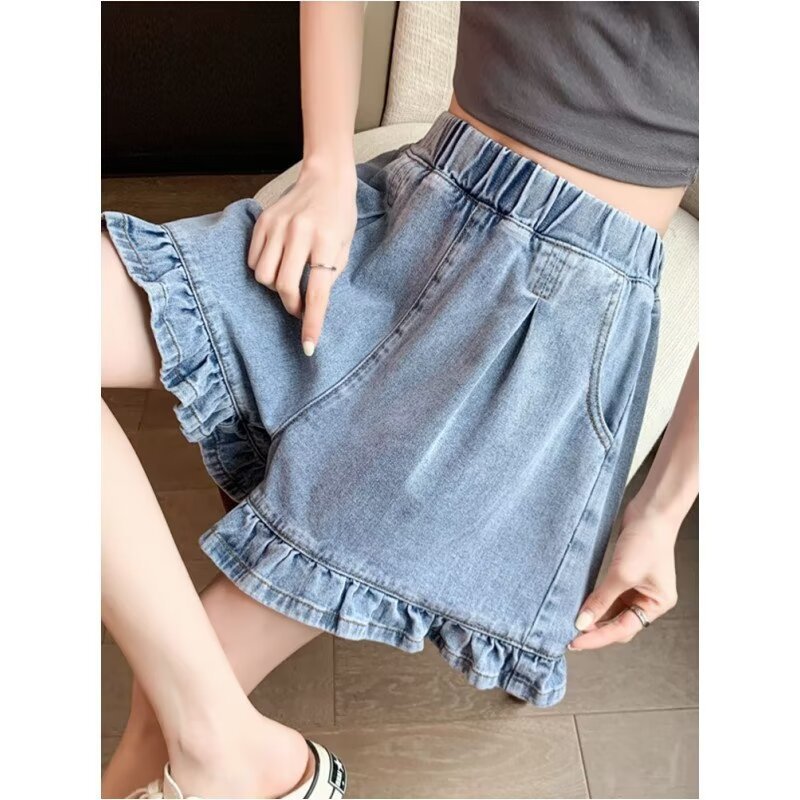 Harlan pants high waist thin 2024 new Denim shorts wide leg shorts ins new regular autumn