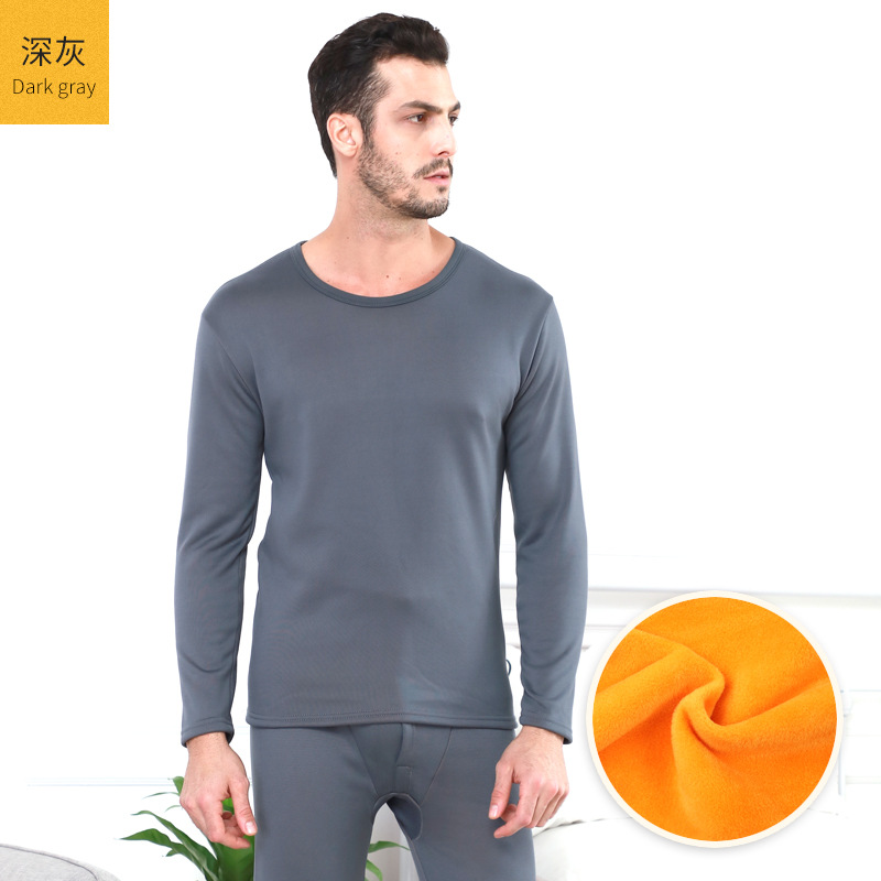 Picture of Gold Velvet Thermal Intimates for Men, Large Size Fleece-Lined and Thickeneding, Couple's Autumn Clothes and Long Pants, Cold-Proof Thermal Intimates Set for Women