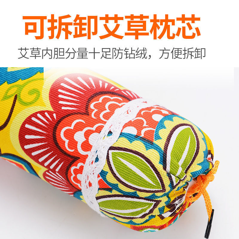 Picture of wormwood cervical pillow pure wormwood neck protection wormwood pillow wholesale moxibustion pillow gift box cylindrical sleeping home pillow wholesale