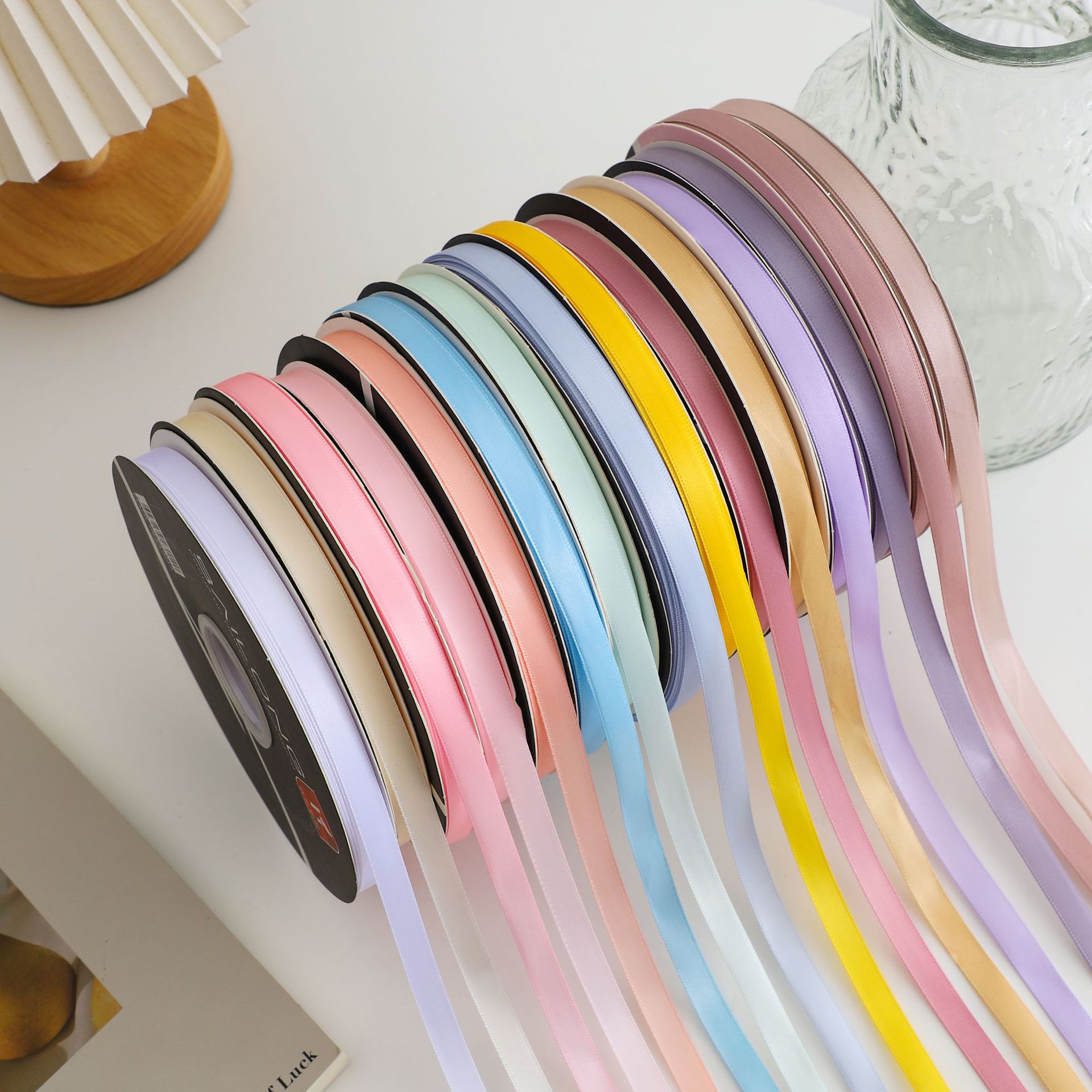 Yitong 1cm Solid Color Polyester Ribbon Flower Packaging Bow Cake Box Ribbon Ribbon Wedding Candy Gift Ribbon