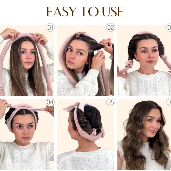 Picture of Cross-border New Style Hair-free Sleep Bow Lazy High-end Soft Hair Coiler Silk Loam Ribbon Curling Stick