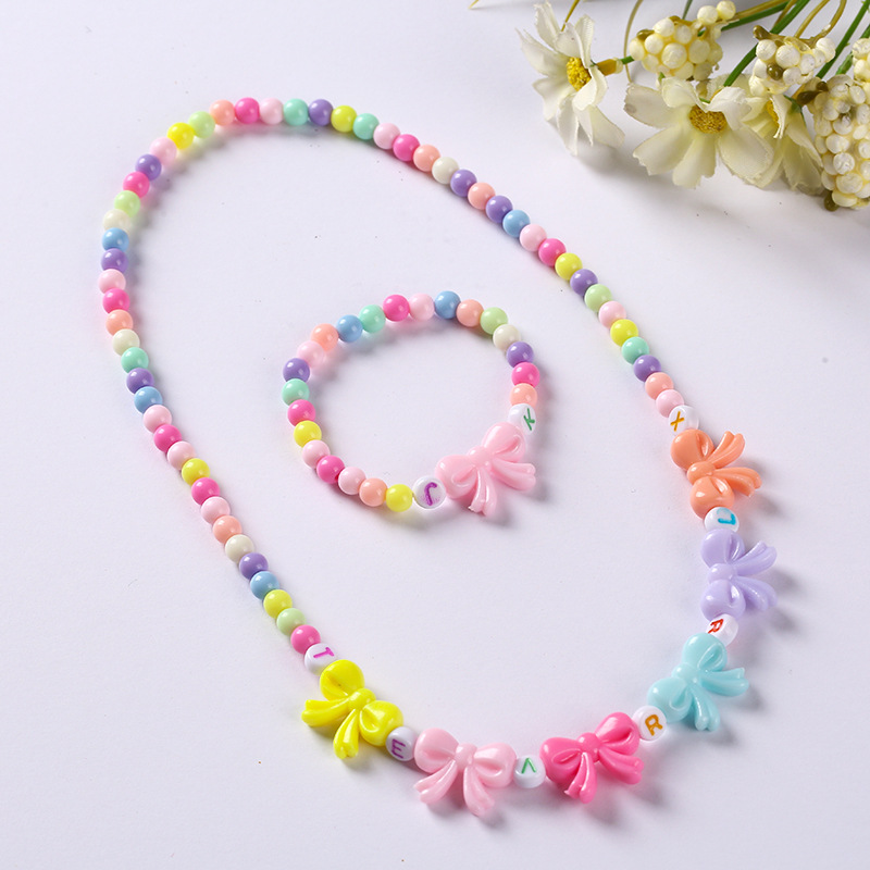 Picture of Korean version of candy color necklace children's spot jewelry beads necklace bracelet two-piece set Yiwu jewelry wholesale