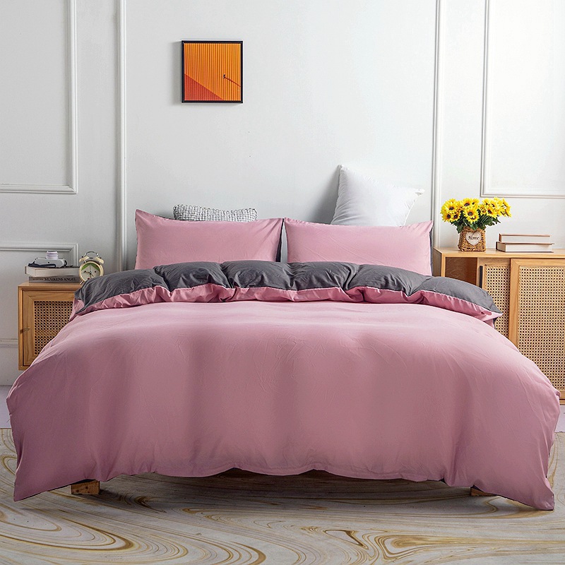 Picture of Amazon plain quilt cover pillowcase three-piece set manufacturers foreign trade in stock cross-border bedding a generation of hair
