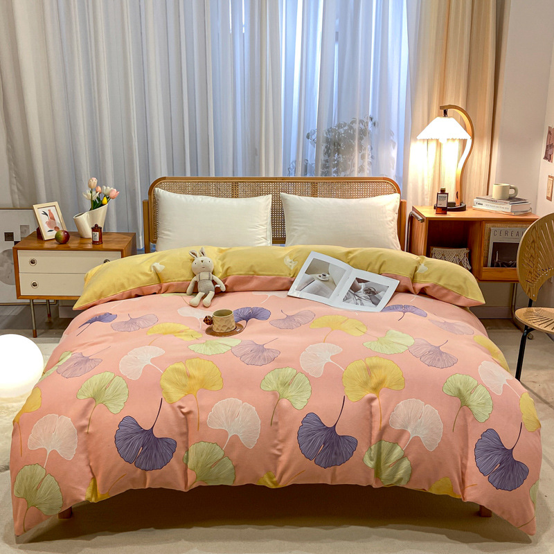 Picture of Cotton brushed duvet cover single piece modern simple single double dormitory thickened quilt cover pure cotton duvet cover single piece
