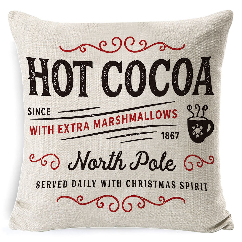 Picture of Christmas Pillow Case Linen Super Soft Peach Leather Printed New Amazon Household Products Cushion Pillow Case Custom