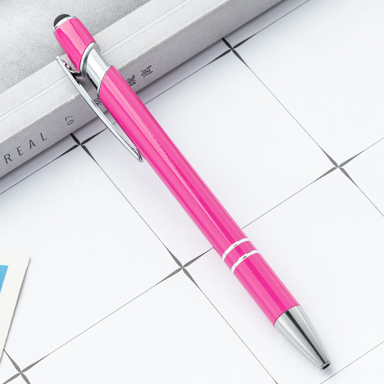 Picture of Spot wholesale touch screen capacitance Pen Press Metal Ballpoint Pen advertising pen printing logo creative beauty pen manufacturers