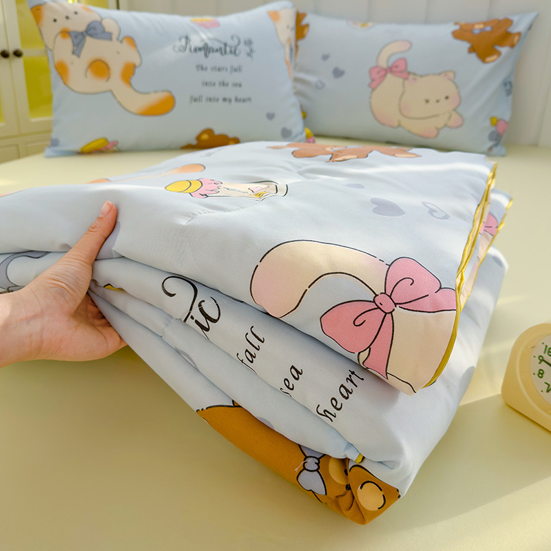 Picture of ClAss A WAshed Cotton Summer Cool Quilt ins Style Summer Soy Fiber Summer Quilt MAchine WAshAble Skin-friendly Air-conditioned Quilt WholesAle Group PurchAse