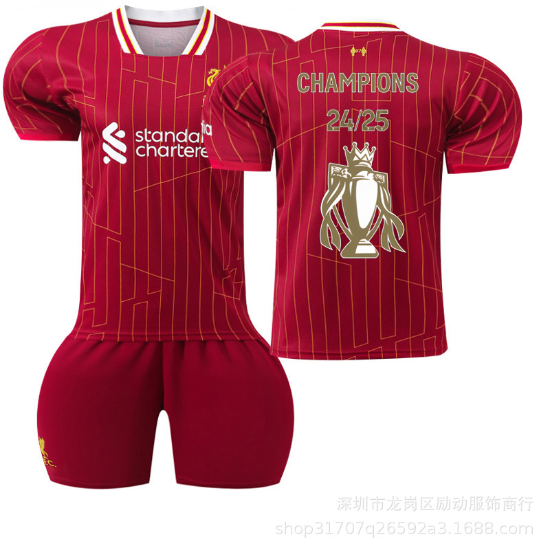 Picture of 2425 Club No. 11 Salah Gold Trophy Pattern New and Old Liverpool Winning Commemorative Edition Jersey suit