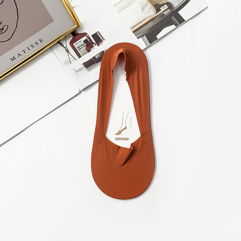 Picture of Ice silk socks Women's Boat socks summer thin cotton bottom non-slip with low side shallow invisible short tube socks wholesale