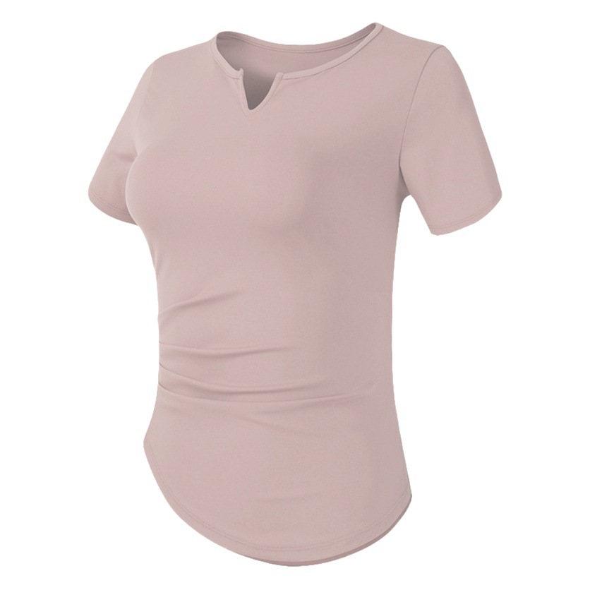 Fitness Top Women's V-neck Running Training Quick-drying Tight-fitting Beautiful Back Leisure Sports Short-sleeved T-shirt Slim-fit Yoga Clothes