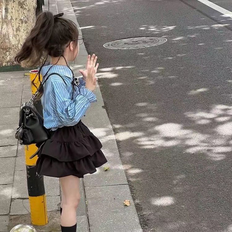 Picture of Spring clothing girls' suit 2024 New girls' baby shirt children's spring princess style spring and autumn fashion two-piece skirt