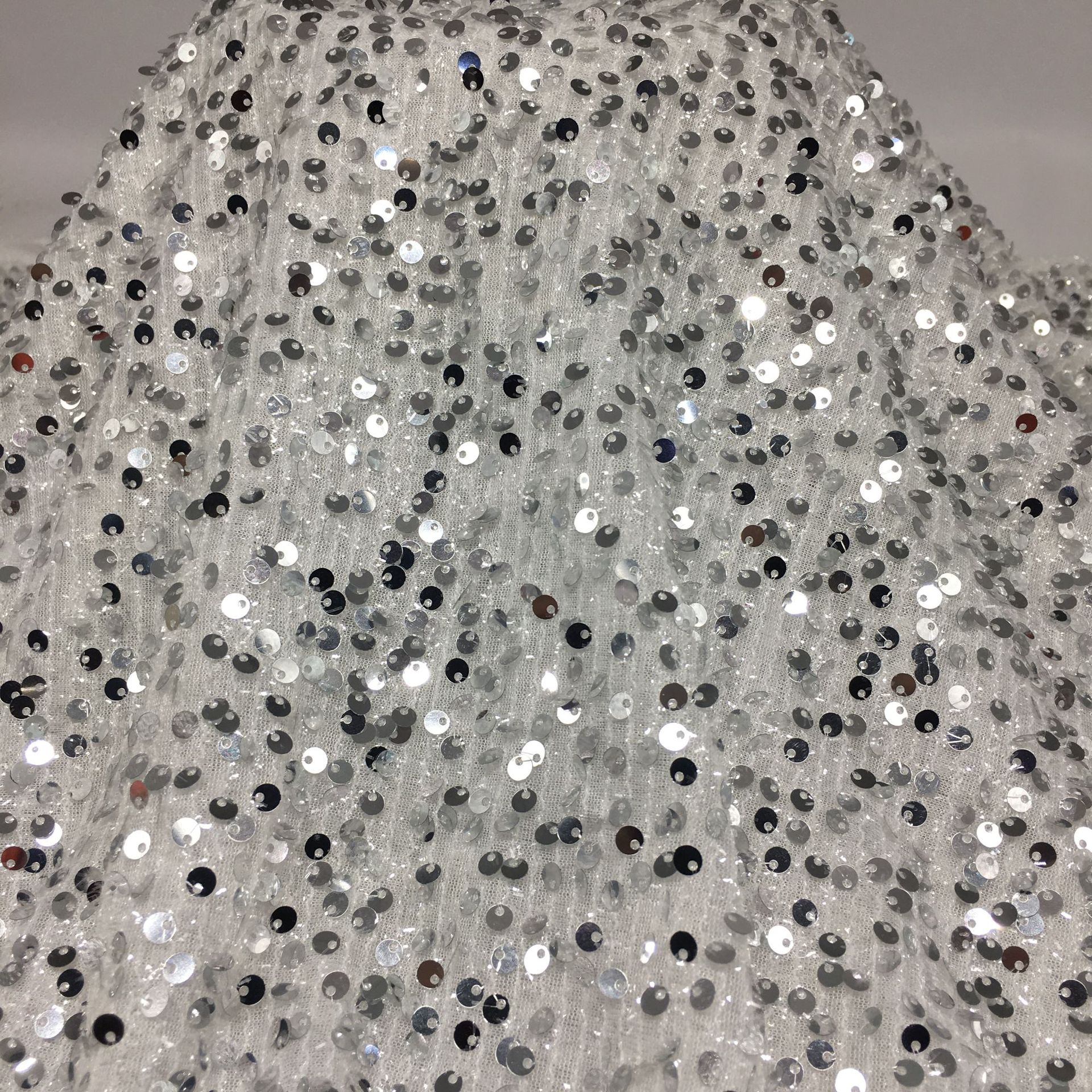 Picture of 5mm centipede yarn sequin embroidered mesh wedding fashion stage clothing cushion tablecloth sequin fabric embroidered sequin cloth