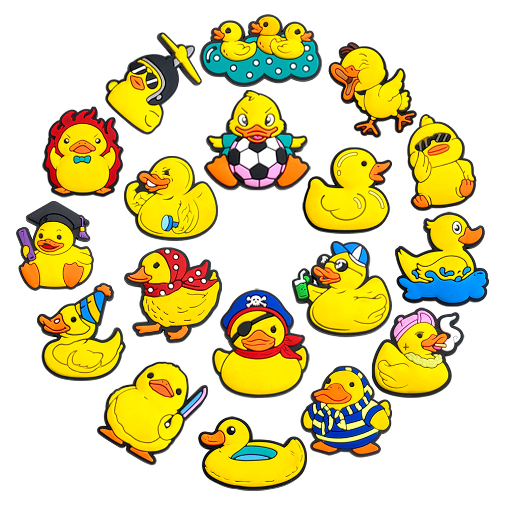 Cute Yellow Duck Series Cave Shoes Shoes Flower Accessories Cave Shoes Diy Accessories PVC Drop Plastic Shoe Buckle