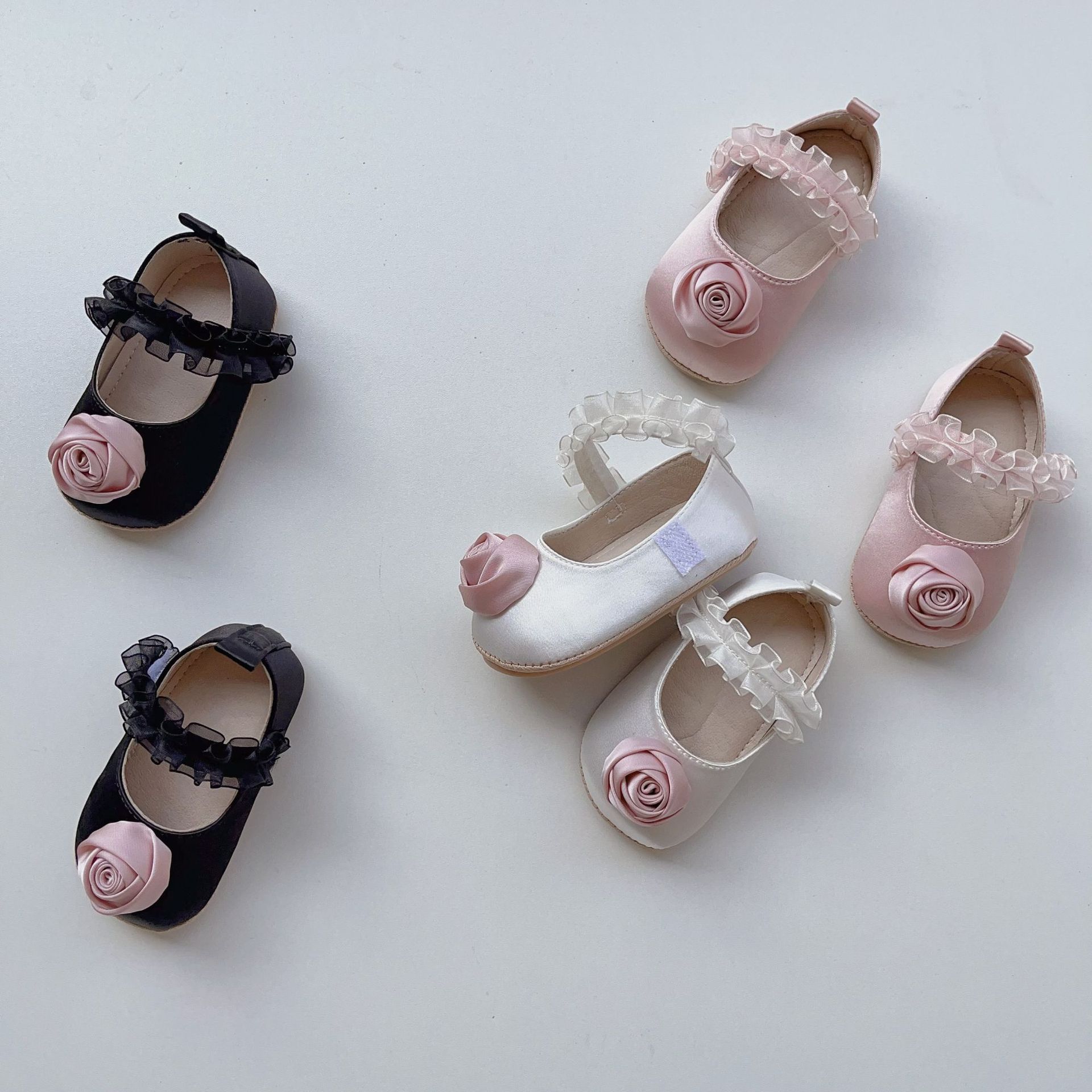 Ins Spring New Baby Girl Cute Lace Toddler Shoes Korean-style Non-slip Anti-drop Breathable Soft-soled Princess Shoes