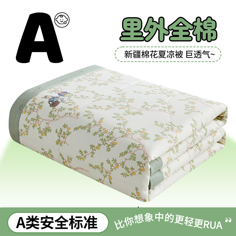 Picture of Class a small fresh cotton summer cool quilt four-piece summer cotton air conditioning quilt student dormitory summer quilt quilt core ~